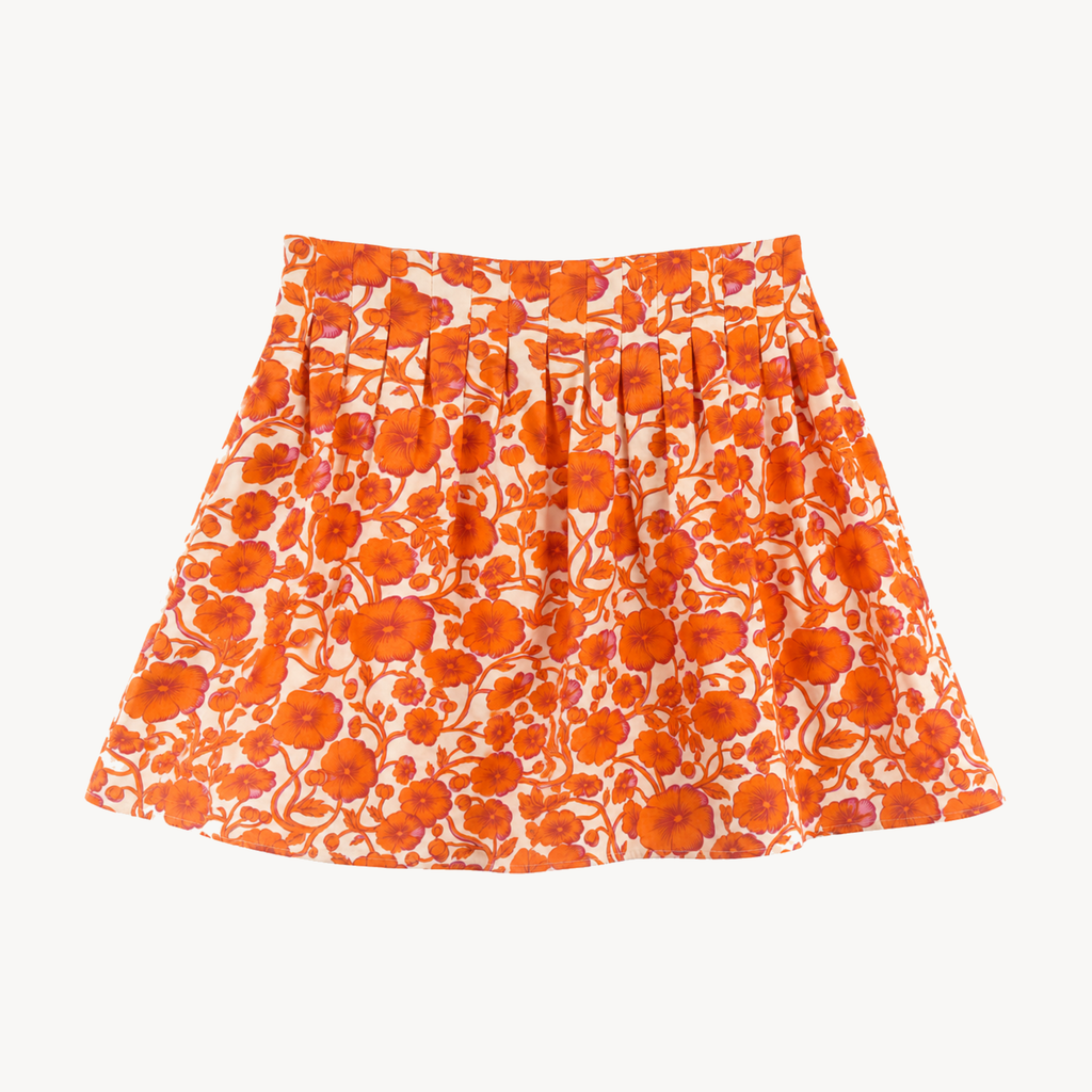 Jupe Nara imprimé fleurs oranges